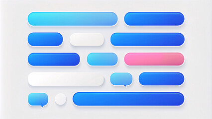 Obraz premium Beautiful 3d render design set of a different chatting sms template bubbles. blank colorful text bubbles Vector illustration