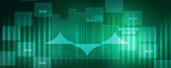 2d illustration Stock market online business concept. business Graph 