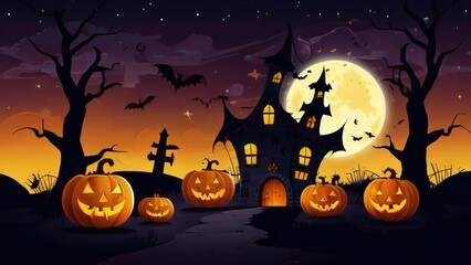 Fototapeta premium halloween background with pumpkin