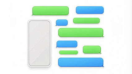 Obraz premium Beautiful 3d render design set of a different chatting sms template bubbles. blank colorful text bubbles Vector illustration