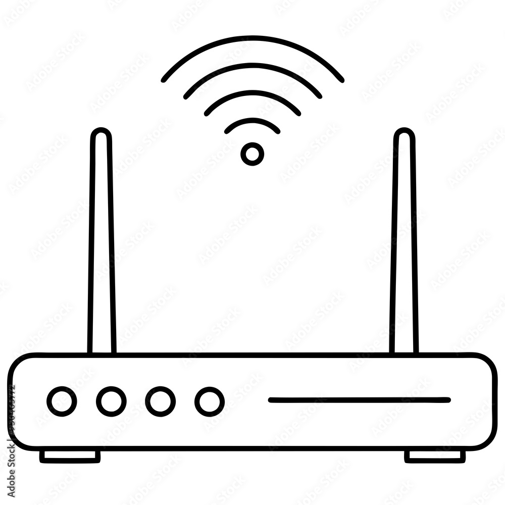 Wall mural Wifi router icon art vector illustration