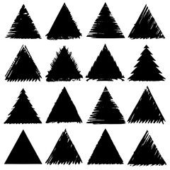 Obraz premium A collection of black triangles arranged on a white background