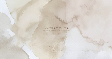 Abstract horizontal watercolor background. Hand drawn vector texture. Brush stroked painting pastel color watercolour
