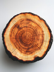 Exquisite Cross-Section of a Tree Trunk Revealing Growth Rings