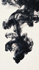 Black ink flowing in water, abstract art