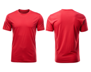 Round Neck Tee T-Shirt Front, Back, and Side Views on Transparent Background – High-Quality PNG