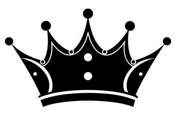 royal crown, silhouette black color, vector illustration