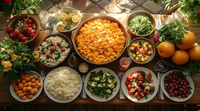 A family meal emphasizing healthy eating habits to prevent diabetes, reflecting societal efforts, high-resolution photorealistic image.