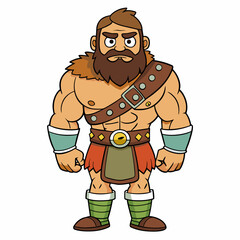 Obraz premium cartoon illustration of barbarian