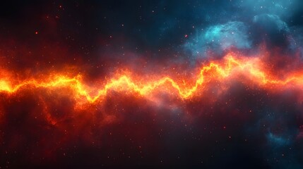 Abstract blend of red and blue colors forming a pulse line, symbolizing the health risks associated with diabetes.