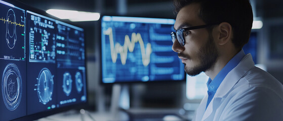 Fototapeta premium Remote device monitoring capabilities allow doctors to track patient health metrics in real time.
