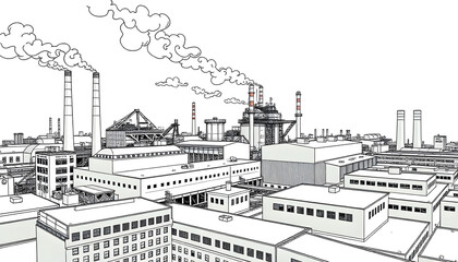 Fototapeta premium Building line art drawing 