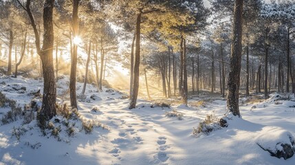 Naklejka premium snow, sun, nature, blue, forest, sky, landscape, season, january, ice, park, outdoor, pine, country, frozen, tree, europe, winter, finland, frosty, finnish forest, finnish, february, european, kallave