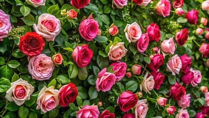Obraz premium Rose background outdoor greenery