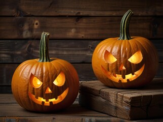 Obraz premium halloween pumpkin on a black background