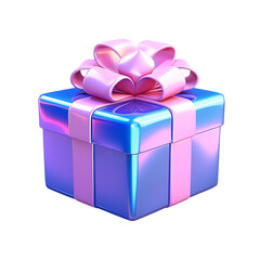 Cute 3d gift box with transparent background
