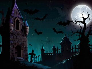 Fototapeta premium halloween night scene