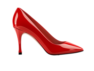 a red high heeled shoe
