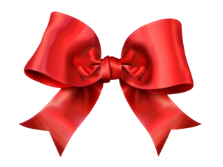 a red bow with a bow