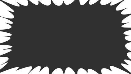 ギザギザな横長の黒い吹き出し - シンプルなコミック調のバナーやフレームの素材 - 16:9
