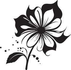 flower effect logo icon Silhouette vector style with white background