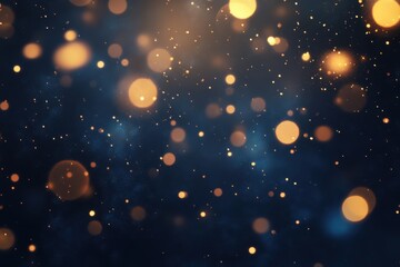 Celebratory abstract backdrop in gold and blue with bokeh lights for new year's eve, including space for custom text. Perfect for special events and festive occasions