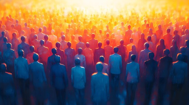 3D vector illustration of a community coming together for a diabetes awareness event, representing collective action.