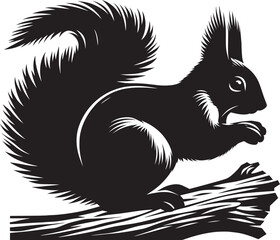 Vector illustration of Squirrel Silhouette isolated on white background
