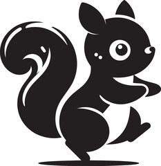 Vector illustration of Squirrel Silhouette isolated on white background
