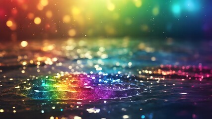 Obraz premium Rainbow colored light sparkles, abstract rainbow color wallpaper