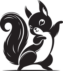 Vector illustration of Squirrel Silhouette isolated on white background