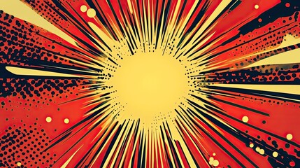 comic background with dots and burst vector illustration