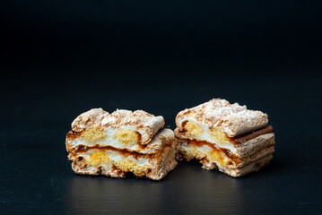 Delicious Meringue Layered Pastry with Jam Caramel Filling
