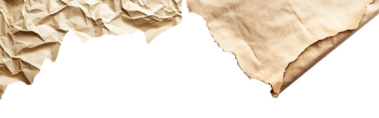 Vintage Craft Paper Texture on Isolated Transparent Background for Art and Crafts Projects