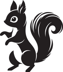 Vector illustration of Squirrel Silhouette isolated on white background