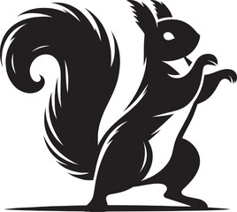 Vector illustration of Squirrel Silhouette isolated on white background