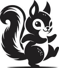 Vector illustration of Squirrel Silhouette isolated on white background