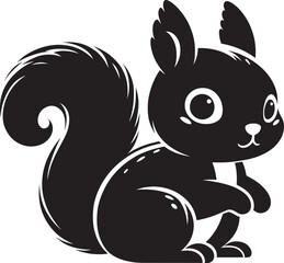 Vector illustration of Squirrel Silhouette isolated on white background