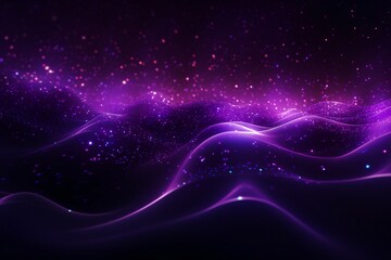Fototapeta premium Particles Waves Abstract Wallpaper, Digital purple particles wave and light abstract background, Glowing Particles Light Background, futuristic particles wave background, AI Generative