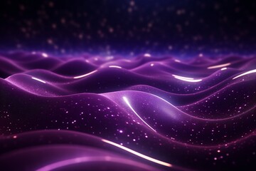 Fototapeta premium Particles Waves Abstract Wallpaper, Digital purple particles wave and light abstract background, Glowing Particles Light Background, futuristic particles wave background, AI Generative