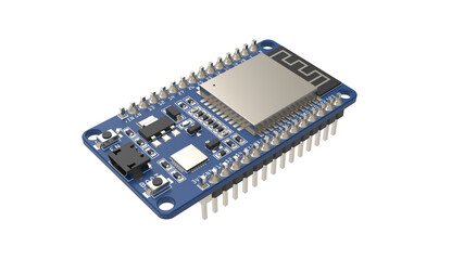 PCB printed circuit board isolated in transparent background PNG