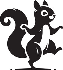 Vector illustration of Squirrel Silhouette isolated on white background