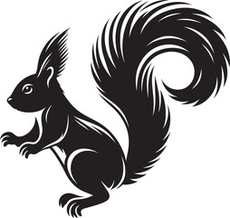 Vector illustration of Squirrel Silhouette isolated on white background