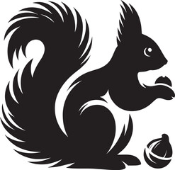 Vector illustration of Squirrel Silhouette isolated on white background