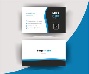 Blue modern creative business card and name card, Vector illustration design