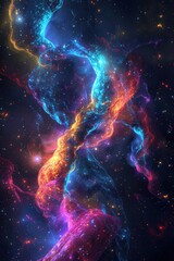 galactic tide swirling gracefully around a mesmerizing star cluster. The rich colors and dynamic patterns highlight the beauty and grandeur of the galaxy.