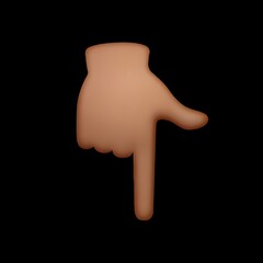 Fototapeta premium Index Finger Pointing Down Emoji
