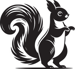Vector illustration of Squirrel Silhouette isolated on white background