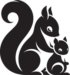 Vector illustration of Squirrel Silhouette isolated on white background