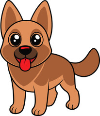 A cute baby dog vector art design with a long tail